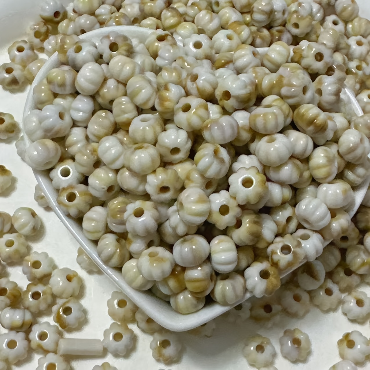 60pcs Bohemian Light-Colored Round Beads, DIY Jewelry